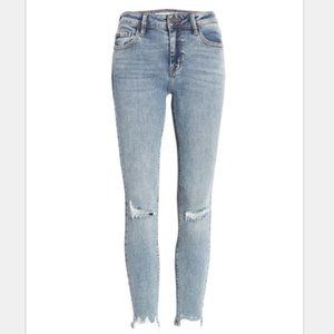 Hidden Denim Distressed Skinny Jeans Frayed Hem